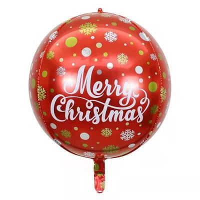Фольга 3D сфера червона Merry Christmas Китай (22") 22202 фото