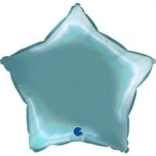 Фольга Звезда 18" Голографический платиновый Морская волна (Grabo) 192P02RHTS фото