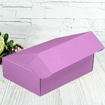 Подарочная коробка самосборная двухсторонняя средняя "Розовая" (25х16,5х9) 2345 фото