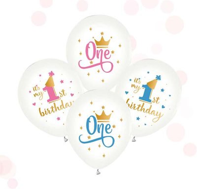 Повітряні кульки "It`s my 1st birthday асорті" (ТМ "Твоя Забава") (50 шт) TZ-4785 фото
