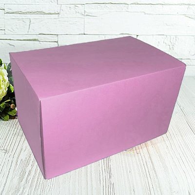 Подарункова коробка самозбірна велика "Рожева" (34х22х20) двосторонній картон 2347 фото