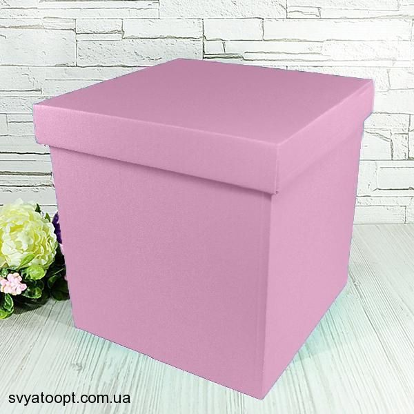 Подарочная коробка двухторонний картон "розовая" (15х15х15) 0994 фото