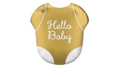 Фольгована фігура "Боді hello baby золотий в інд. уп." Китай Т-238 фото
