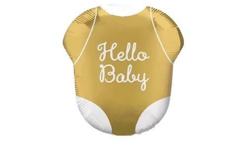 Фольгована фігура "Боді hello baby золотий в інд. уп." Китай Т-238 фото