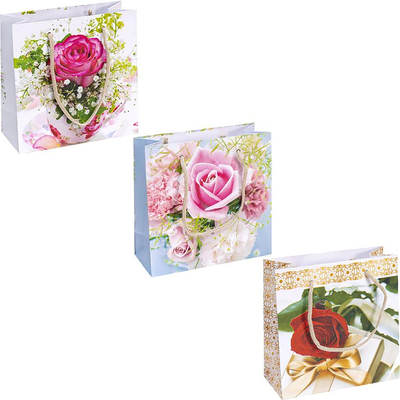 Подарочный пакет "Цветы ассорти на выбор" 16х16х7 см (1 штука) 2020 фото