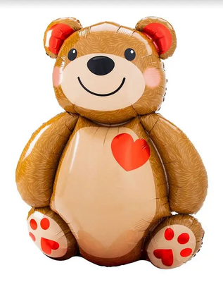 Фольгована фігура Ведмедик з серцем без бази (Китай) (в індив. упаковці) J-058 фото