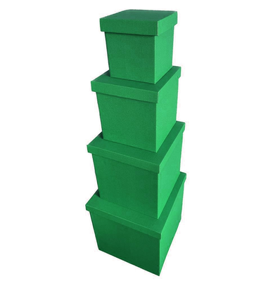 Набір великих подарункових коробок "Зелені" (4 шт.) двосторонній картон (h-30) Green-3 фото