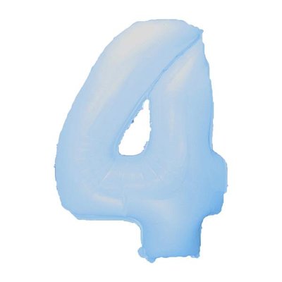 Фольга блакитна пастель цифра 4 (Flexmetal) (в Інд.уп) FM-blue-4 фото