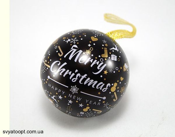Коробочка жестяная "Merry Christmas (Чорна)" 63-1095ch фото