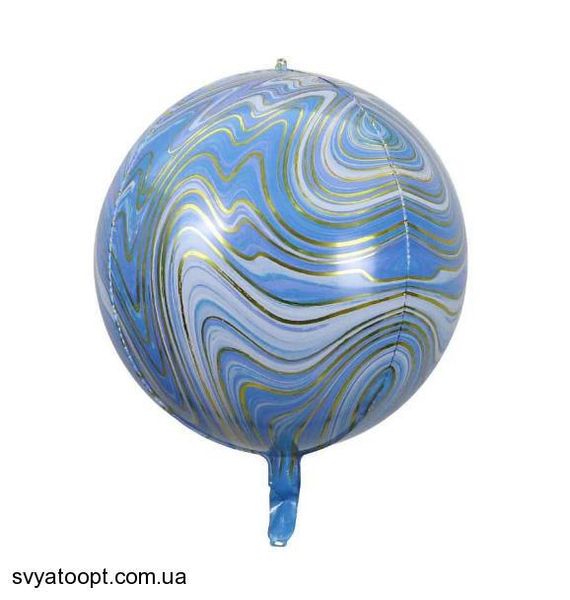 Фольга 3Д сфера Мрамор Голубой Китай 22102 фото