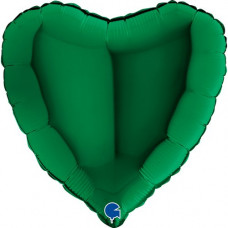 Фольга Серце 18" Темно - зелений (Grabo) 18011DGR фото