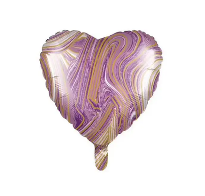 Фольга Китай серце 18" Фіолетовий мрамор 18105 фото
