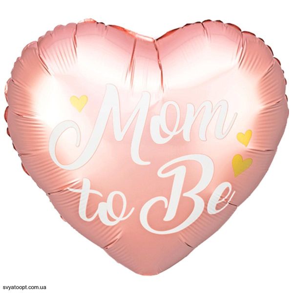 Фольга 18" "сердце - Mom to be розовое" PartyDeco 3202-3016 фото