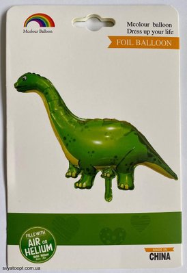 Інд.УПАК. Фольгована фігура Динозавр зелений Длинная шея (Китай) А-075 фото