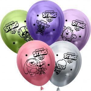 Повітряні кульки DonBallon 12" - 30 см (Brawl Stars - Хром мікс) 501540 фото