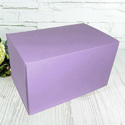 Подарочная коробка самосборная большая "Лавандовая" (34х22х20) двусторонний картон 9276 фото
