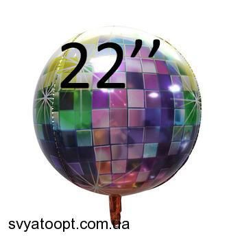 Фольга 3D сфера Диско разноцветная Китай (22") 22042 фото