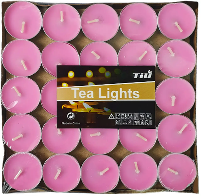 Свічки чайні рожеві 50 шт/уп F-7554p фото