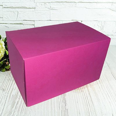 Подарочная коробка самосборная большая "Малиновая" (34х22х20) двусторонний картон 9275 фото