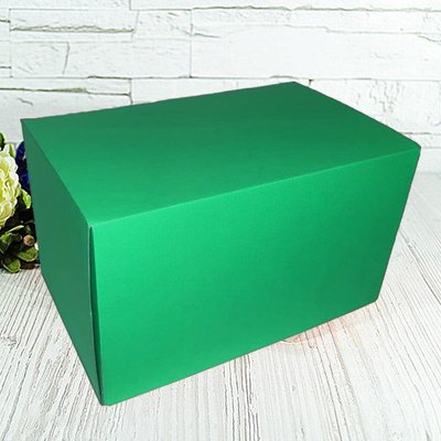 Подарункова коробка самозбірна велика "Зелена" (34х22х20) 2309 фото