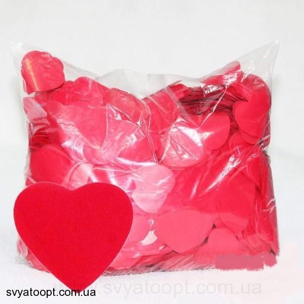 Конфетті сердечки 50 грамм червоні 25 мм 3647 фото