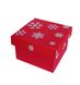 Подарочная коробка двусторонний картон "Новый год красная снежинки" (15х15х9) kor-NGKS-15-9 фото 1