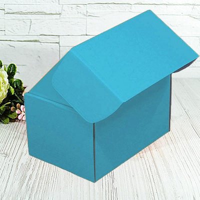 Подарункова коробка самозбірна маленька "Блакитна" (16х11х10) 2308 фото