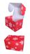 Подарочная коробка самосборная маленькая "Новый год красная снежинки" (16х11х10) двусторонний картон korS-NGKS-16 фото 1