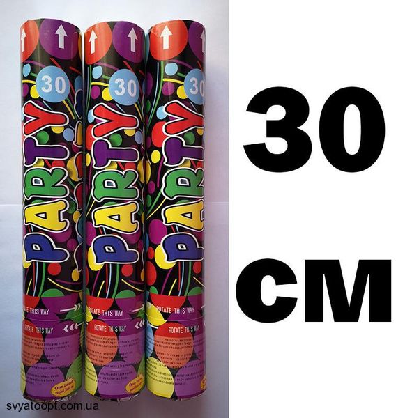 Хлопушка пневматическая 30 см (PARTY разноцветная) М-40-6 фото