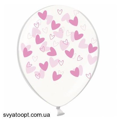 Шары ТМ Sharoff 12" (Кривые сердца розовые) (25 шт) 258-0014 фото