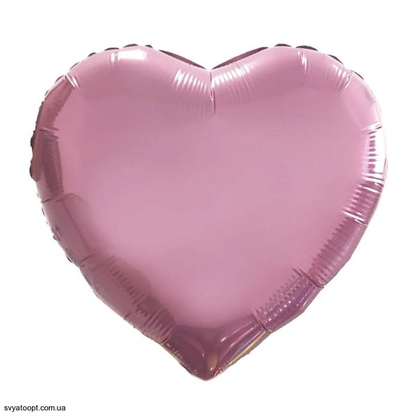 Фольга Китай серце 18" пастель рожеве 2692 фото