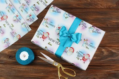 Папір пакувальний новорічний 15л "Сніговик з плямами" (0,7м х1,0) 255-5607 фото