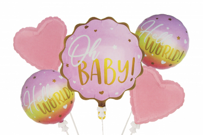 Набір кульок фольгованих "Oh,baby (Дівчинка)" (в індив. упаковці) 9244 фото