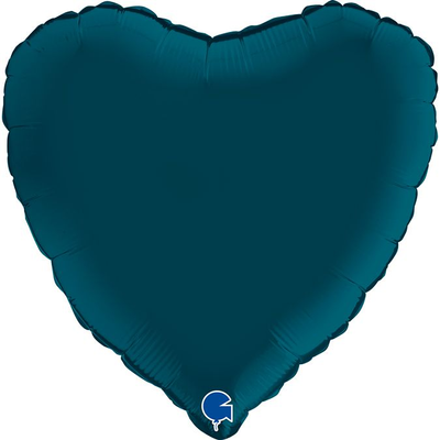Фольга Серце 18" Сатин Синьо-зелене (Grabo) 3204-0920 фото