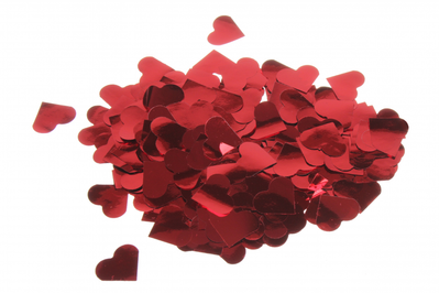Конфетти сердечки (50 грамм) Красные металлик 23х20мм 5-78127 фото
