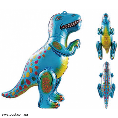 Фольгована фігура Динозавр складовий Блакитний (Китай) (в індив. упаковці) 6347 фото