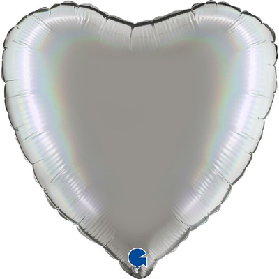 Фольга Серце Б/Мал 18" Серце платинове Platinum Pure (Grabo) 3205-0078 фото