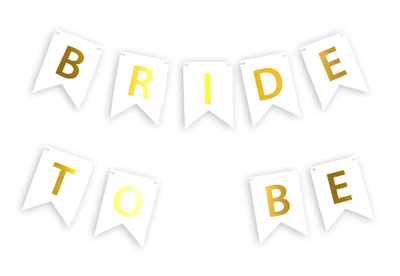 Гірлянда літери Bride to be золото на Білому 1564 фото