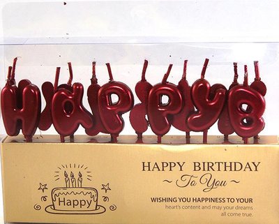 Набір свічок для торту BUBBLES літери "Happy Birthday Червоні" Bubbles-Red фото