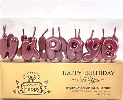 Набір свічок для торту BUBBLES літери "Happy Birthday Рожеві" Bubbles-Pink фото