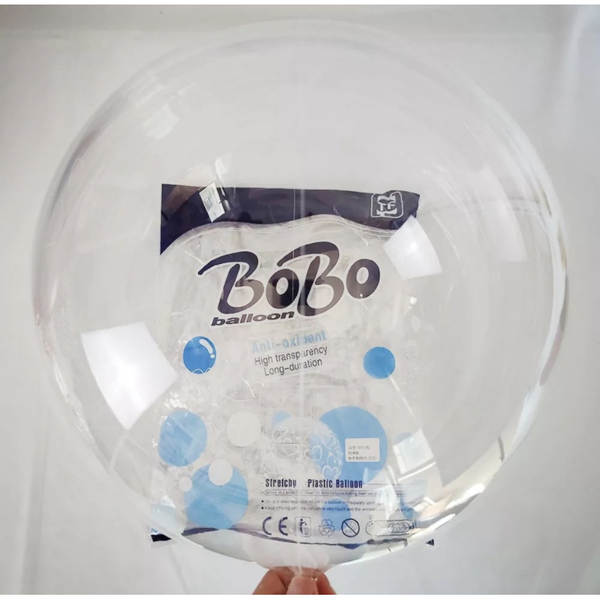 Шарик Bubbles сфера 18" прозрачная (синяя упаковка) S18 фото