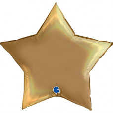 Фольга Звезда 36" Голографический платиновый Шампанское (Grabo) 362P05RHCH фото