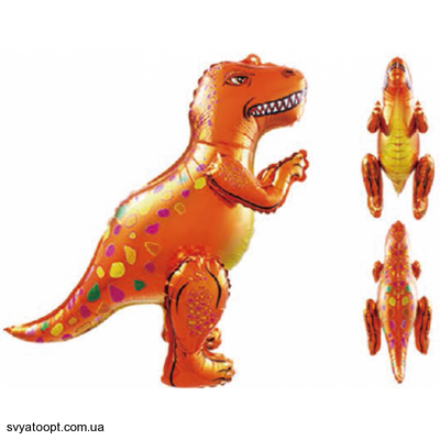 Фольгированная фигура Динозавр составной оранжевый (Китай) (в инд. упаковке) 6348 фото