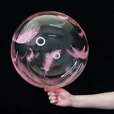 3D сфера Bubbles с перьями - розовые (18") Китай J-052 фото