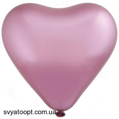 Кулька-серце Everts 12" - 30см Хром Сатин Темно-рожевий (1 штука) 1105-0373 фото