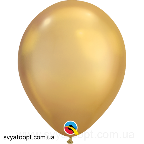 Воздушные шарики Qualatex Хром 11" (28 см). Золото (Gold) 3102-0081 фото