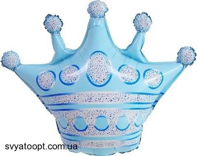 Фольгована фігура Корона - блакитна (Китай) (в індив. упаковці) 7537 фото