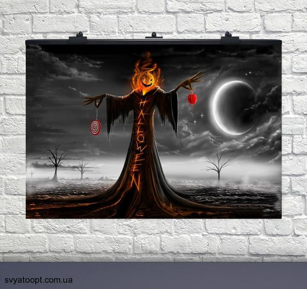 Плакат на день рождения Halloween темная ночь (75х120 см) 6008-0018 фото