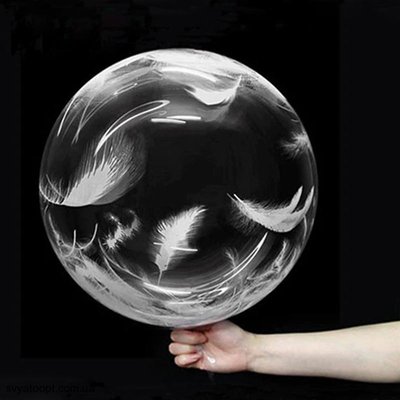 3D сфера Bubbles з пір'ям - Білі (18") Китай J-050 фото