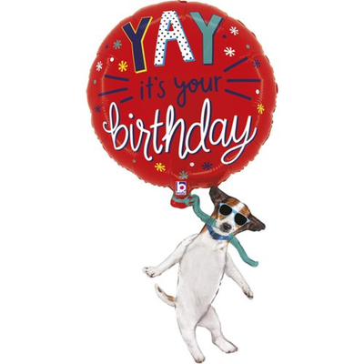 Фольгована фігура Собака з повітряною кулькою Grabo 25291 фото